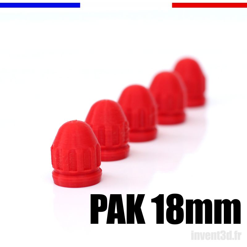 5 slugs 18mm plastique pour PAK - Rouge