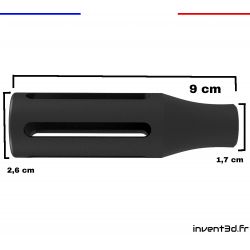 Cache Flamme 90mm UNF 1/2 - Noir Carbone