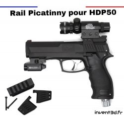 Rail Picatinny HDP50 - Fibre de Carbon pour HDP50 T4E de Umarex