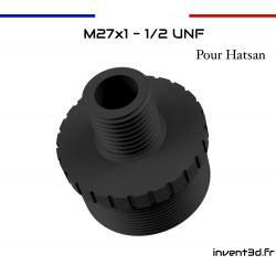 Adaptateur Hatsan M27x1 vers 1/2 UNF avec fibre de carbone