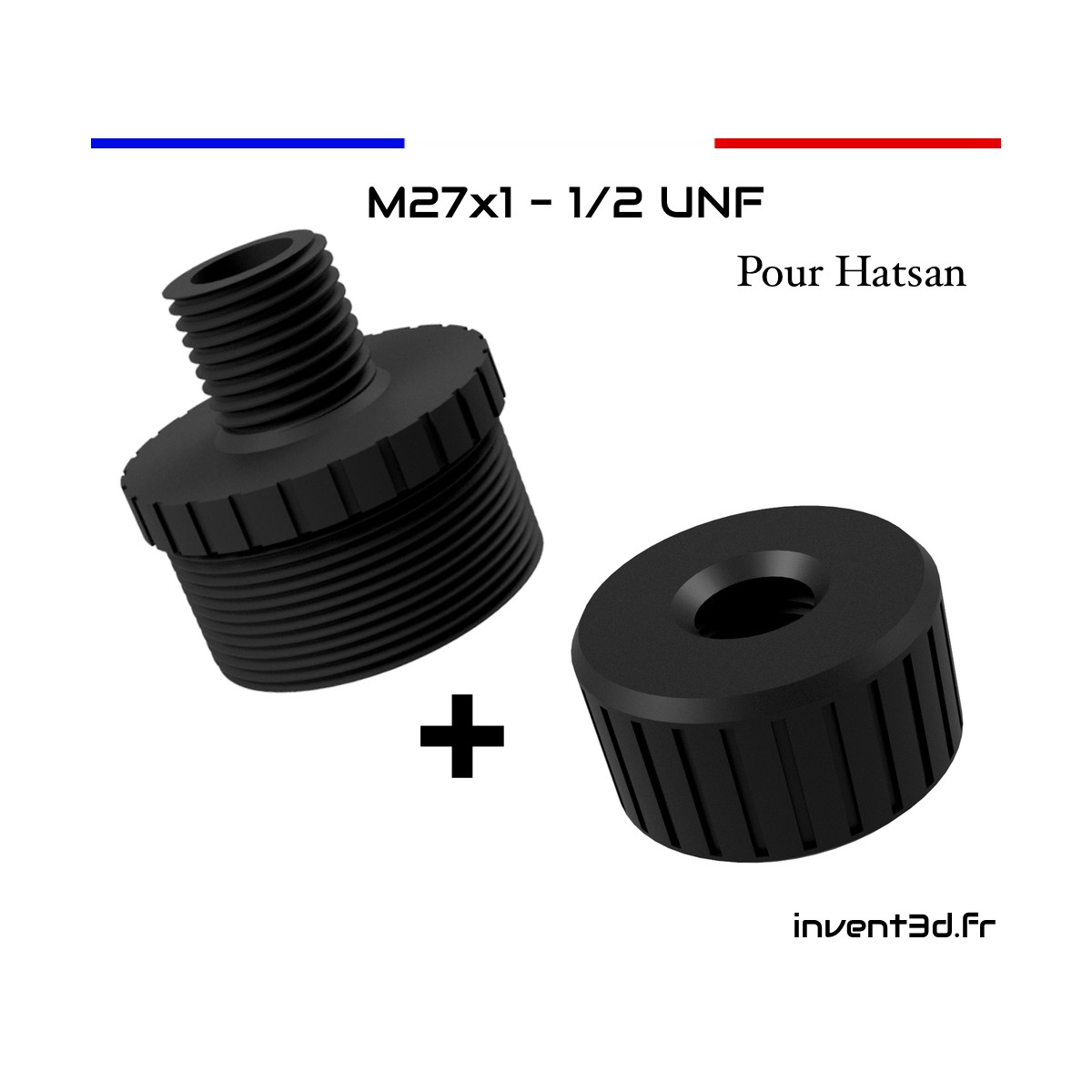 Adaptateur Hatsan M27x1 vers 1/2 UNF avec fibre de carbone