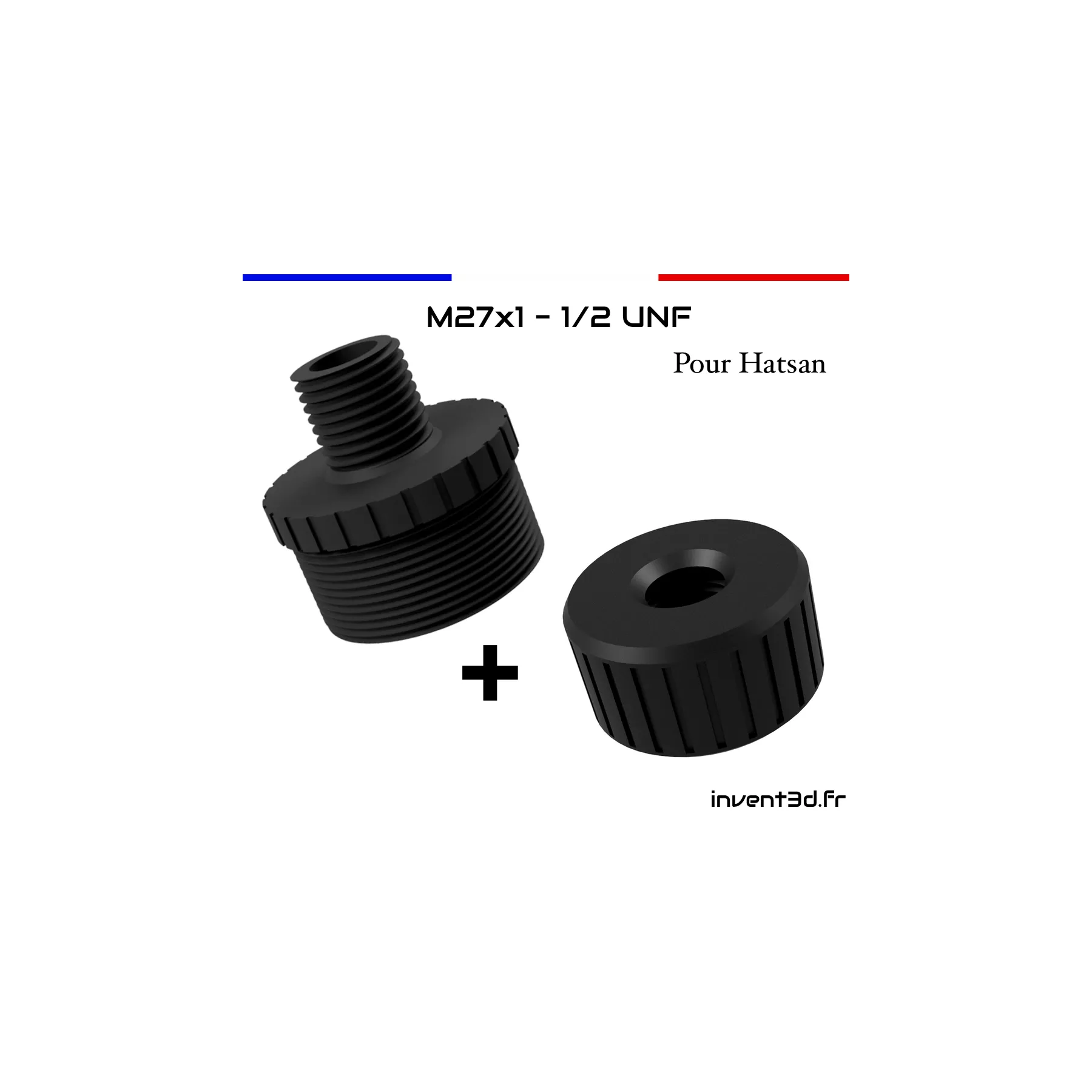 For Hatsan M27x1 - 1/2 UNF thread extension with carbon fiber
