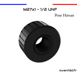 For Hatsan M27x1 - 1/2 UNF thread extension with carbon fiber