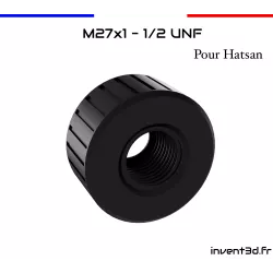 For Hatsan M27x1 - 1/2 UNF thread extension with carbon fiber