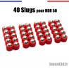 40 Slugs pour HDR50 T4E de UMAREX cal.50 bille 10mm poids 4,8g CO2 - Rouge