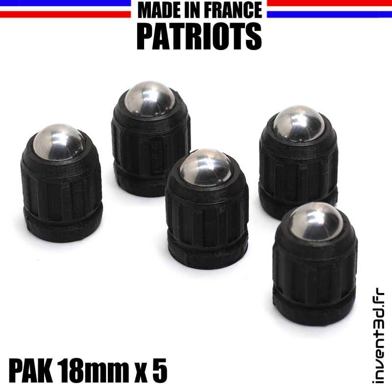 5 slugs 18mm Patriot pour PAK - Bille 12mm - Noir