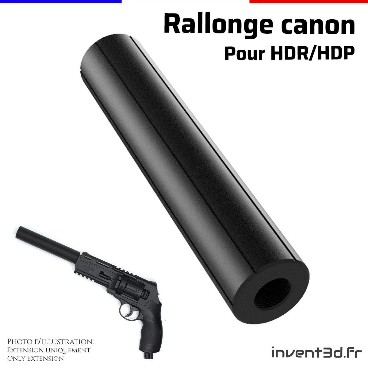 Barrel extension for HDP and HDR M15x1 Barrel homedefence24 - Ø30mm Long.150mm