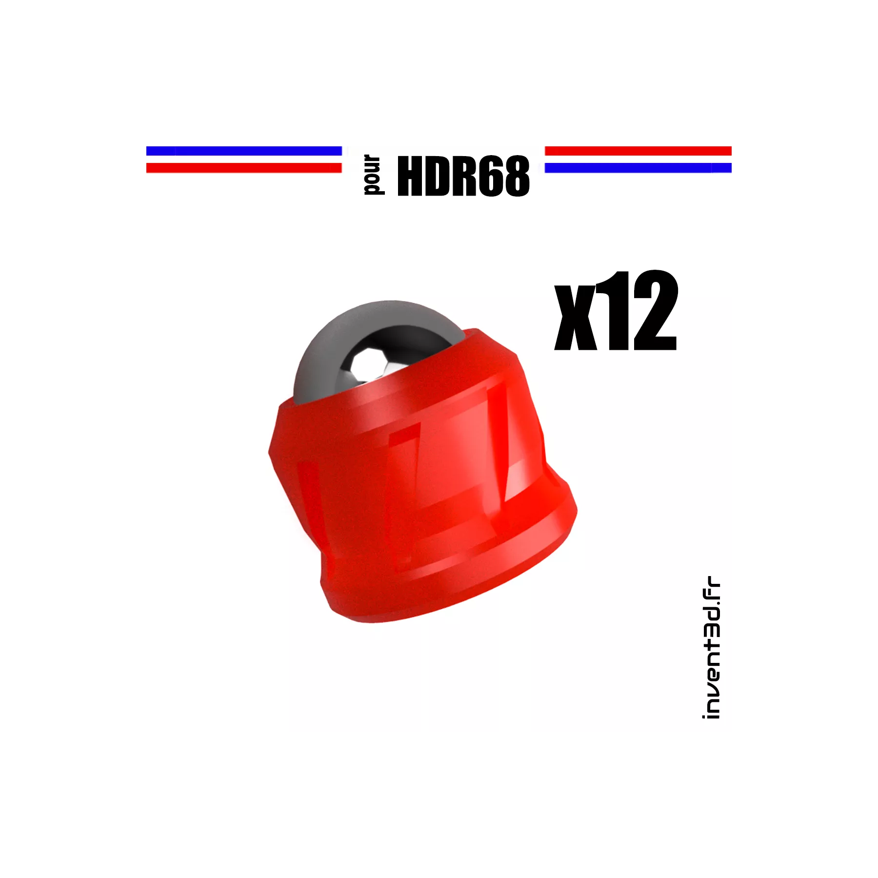 12 slugs pour T4E HDR68 cal.68 Umarex bille 12mm poids 9g - Airsoft Rouge