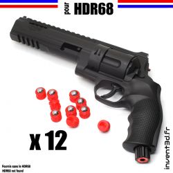12 slugs pour HDR68 cal.68 Umarex bille 12mm poids 9g - Airsoft Rouge