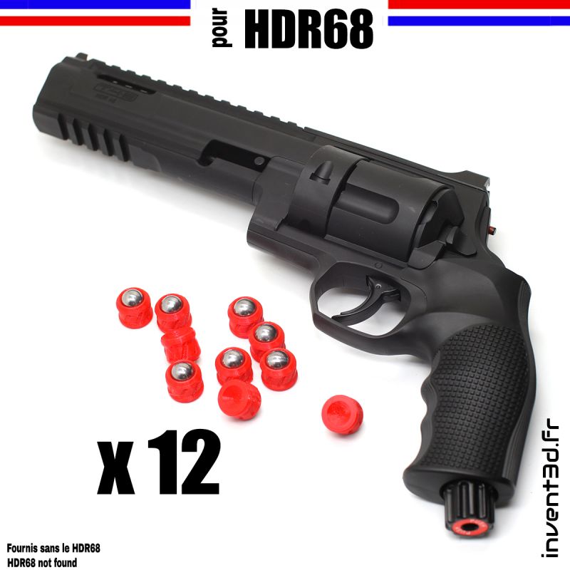 12 slugs pour HDR68 cal.68 bille 12mm poids 9g - Airsoft Rouge