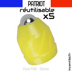 5 Patriot V2 18mm réutilisable pour PAK - Bille 10mm - Jaune