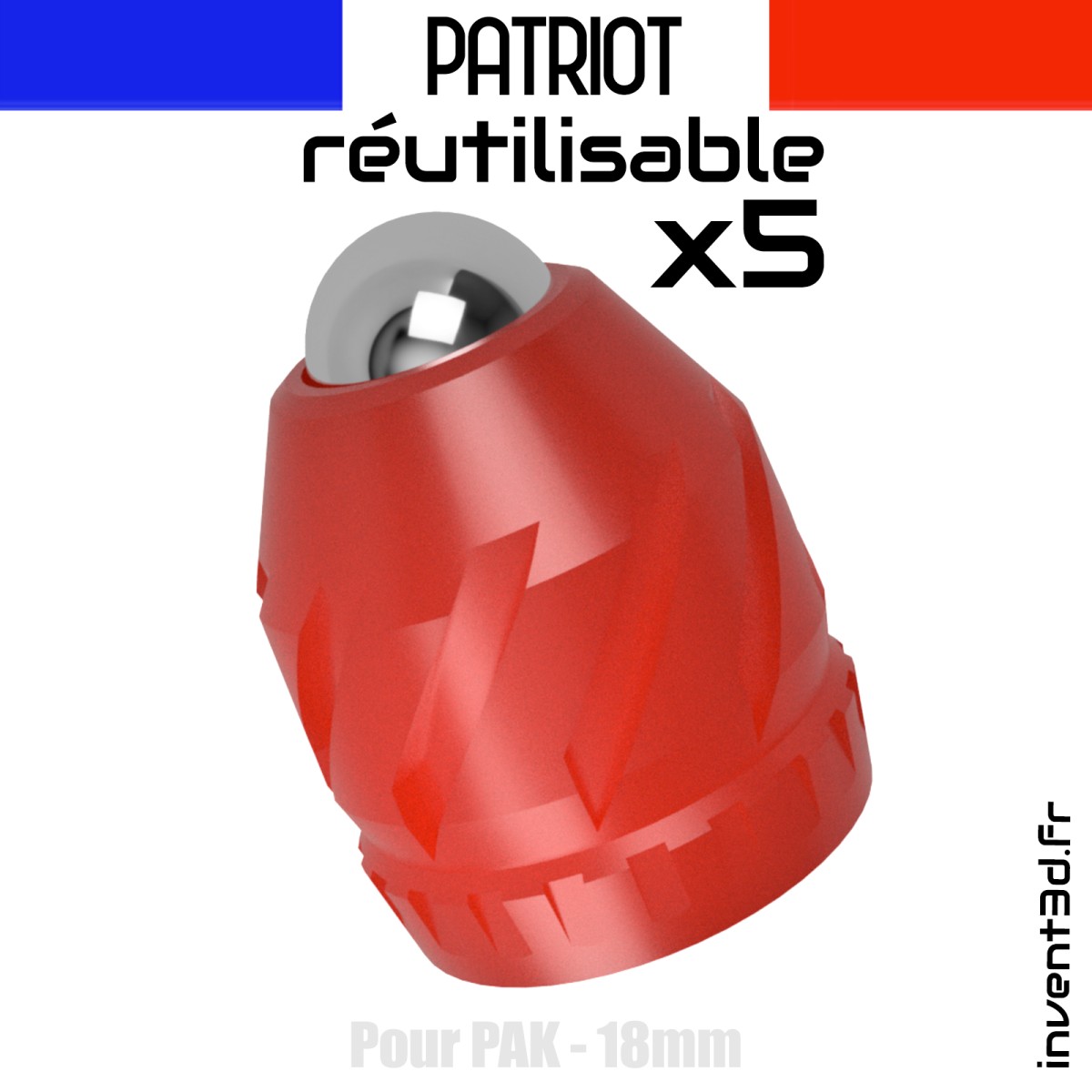 5 Patriot V2 18mm reusable for PAK - Ball 10mm - Black 5 Patriot V2 18mm reusable for PAK - Ball 10mm - Black