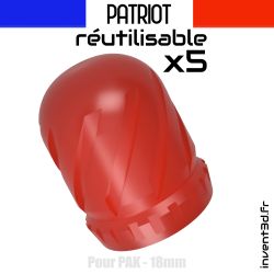 5 Patriot V2 18mm réutilisable pour PAK - Gomme Cogne - Rouge