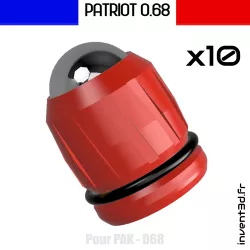 10 Patriot Cal. 0.68 with seal for PAK - Rubber Strike - Red