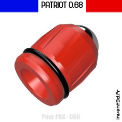 10 Patriot Cal. 0.68 avec joint pour PAK - Gomme Cogne - Rouge