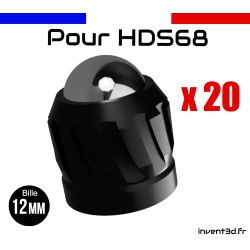 20 slugs pour HDS68 cal.68 de Umarex bille 12mm poids 8g - Airsoft Noir