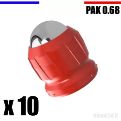 10 x Cal. 0.68 for PAK 12mm Ball - Rubber Strike - Red