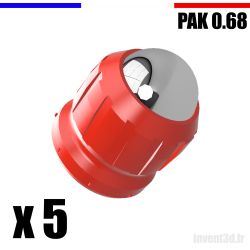 10 x Cal. 0.68 pour PAK Bille 12mm - Gomme Cogne - Rouge