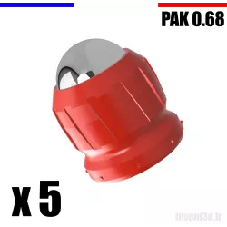 5 x Cal. 0.68 for PAK 12mm Ball - Rubber Strike - Red