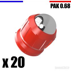 10 x Cal. 0.68 pour PAK Bille 12mm - Gomme Cogne - Rouge