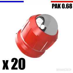 10 x Cal. 0.68 pour PAK Bille 12mm - Gomme Cogne - Rouge