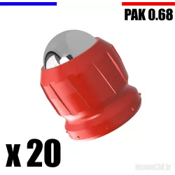 10 x Cal. 0.68 pour PAK Bille 12mm - Gomme Cogne - Rouge