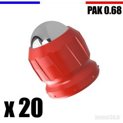 20 x Cal. 0.68 pour PAK Bille 12mm - Gomme Cogne - Rouge