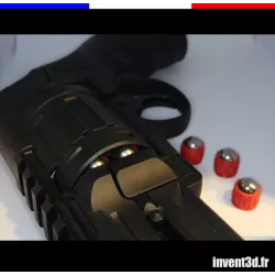 18 billes embout Acier 10mm Cal.50 pour HDR50 T4E Umarex - Rouge