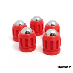 5 munitions avec billes 13,5mm en acier pour embout spécial pistolet à blanc - Rouge