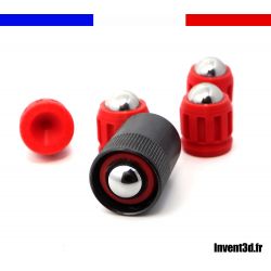 5 munitions Gomme Cogne 20mm avec billes 13,5mm en acier pour embout spécial pistolet à blanc - Rouge