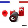 5 munitions Gomme Cogne 20mm avec billes 13,5mm en acier pour embout spécial pistolet à blanc - Rouge