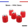 5 munitions 18mm Gomme Cogne avec billes 12mm en acier pour embout spécial pistolet à blanc - Rouge