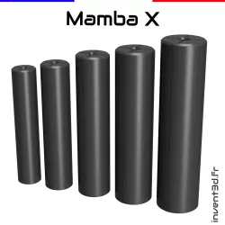 Modérateur de son Mamba X pour carabine PCP — calibres 4,5 à 9 mm