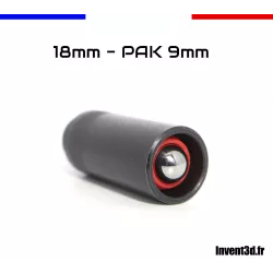 5 munitions 18mm pour PAK 9mm - Embout Gomme Cogne spécial pistolet à blanc - Rouge