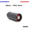 5 munitions 18mm pour PAK 9mm - Embout Gomme Cogne spécial pistolet à blanc - Rouge