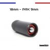 5 munitions 18mm pour PAK 9mm - Embout Gomme Cogne spécial pistolet à blanc - Rouge