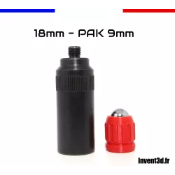 5 munitions 18mm pour PAK 9mm - Embout Gomme Cogne spécial pistolet à blanc - Rouge