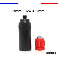 5 munitions 18mm pour PAK 9mm - Embout Gomme Cogne spécial pistolet à blanc - Rouge