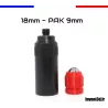 5 munitions 18mm pour PAK 9mm - Embout Gomme Cogne spécial pistolet à blanc - Rouge