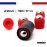 5 munitions 20mm pour PAK 9mm - Bille 13,5mm en acier pour embout pistolet à blanc - Rouge