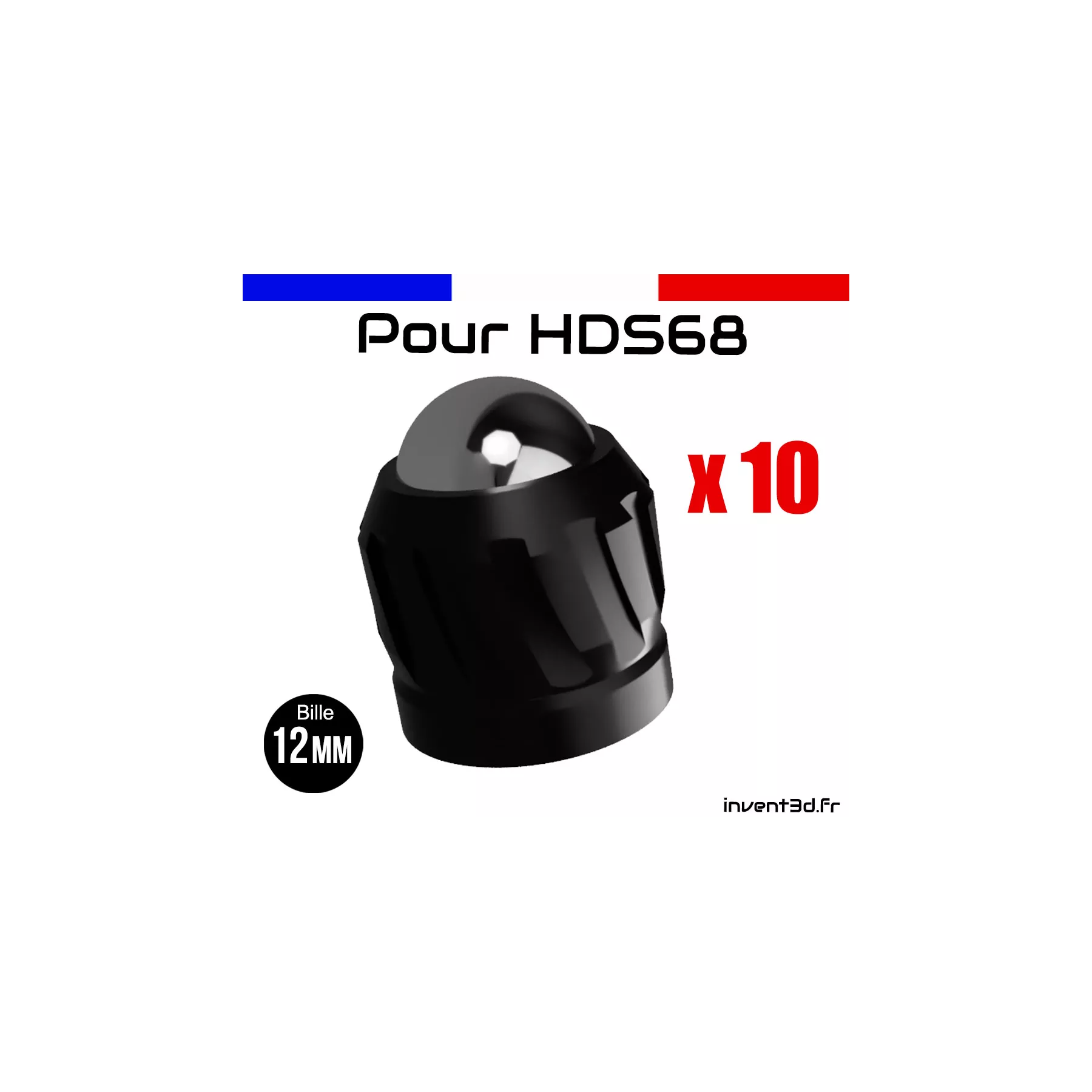 10 slugs avec billes 12mm en acier Calibre .68 pour HDS68 T4E Umarex - Noir