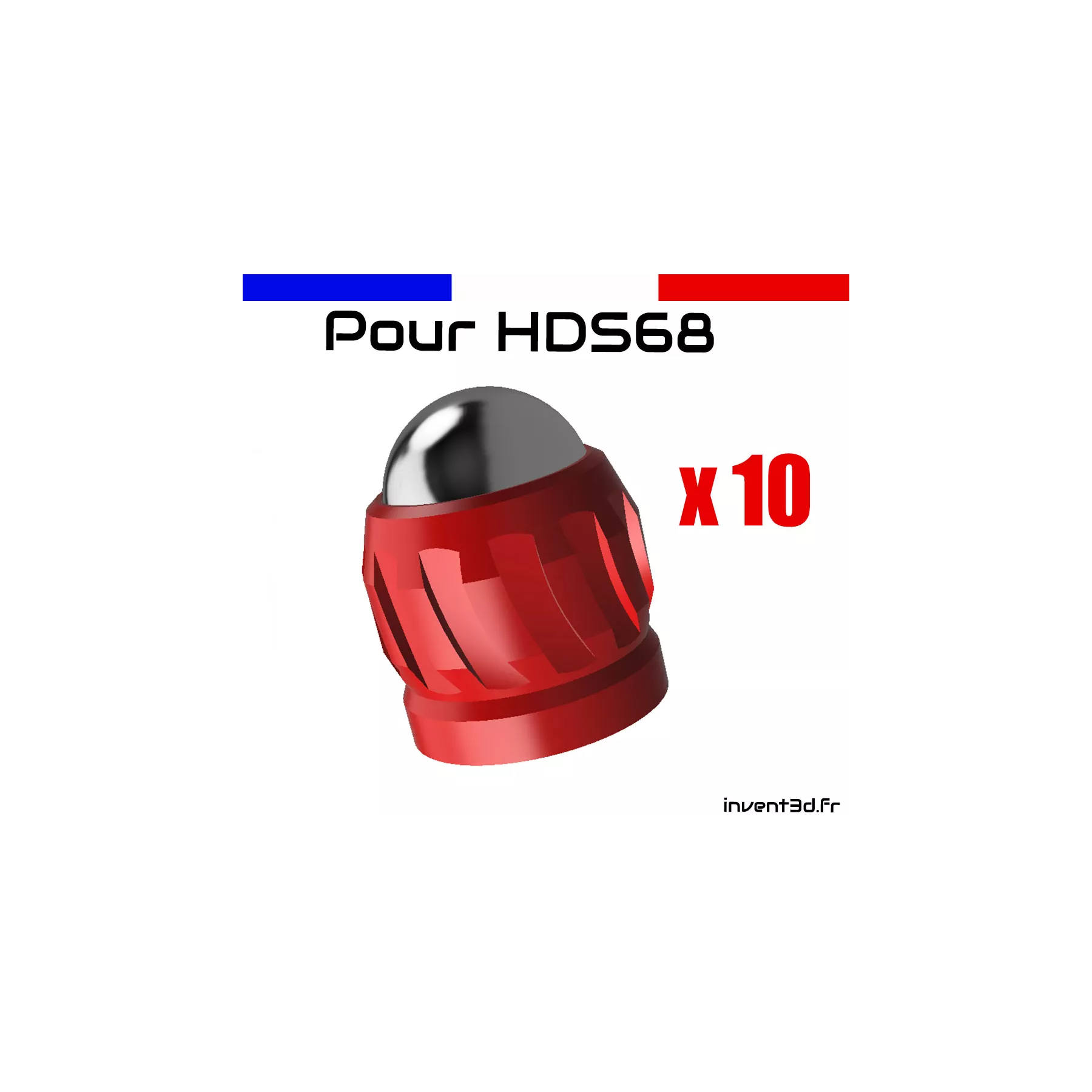 10 slugs billes 12mm acier Calibre .68 pour HDS68 T4E Umarex - Rouge