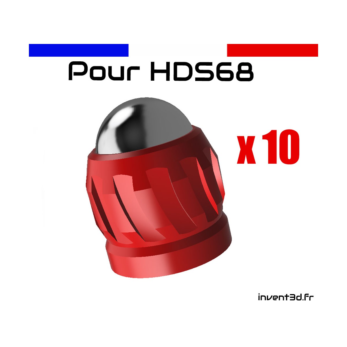 10 slugs billes 12mm acier Calibre .68 pour HDS68 T4E Umarex - Rouge