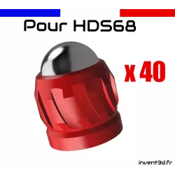40 slugs billes 12mm acier Calibre .68 pour HDS68 T4E Umarex - Rouge