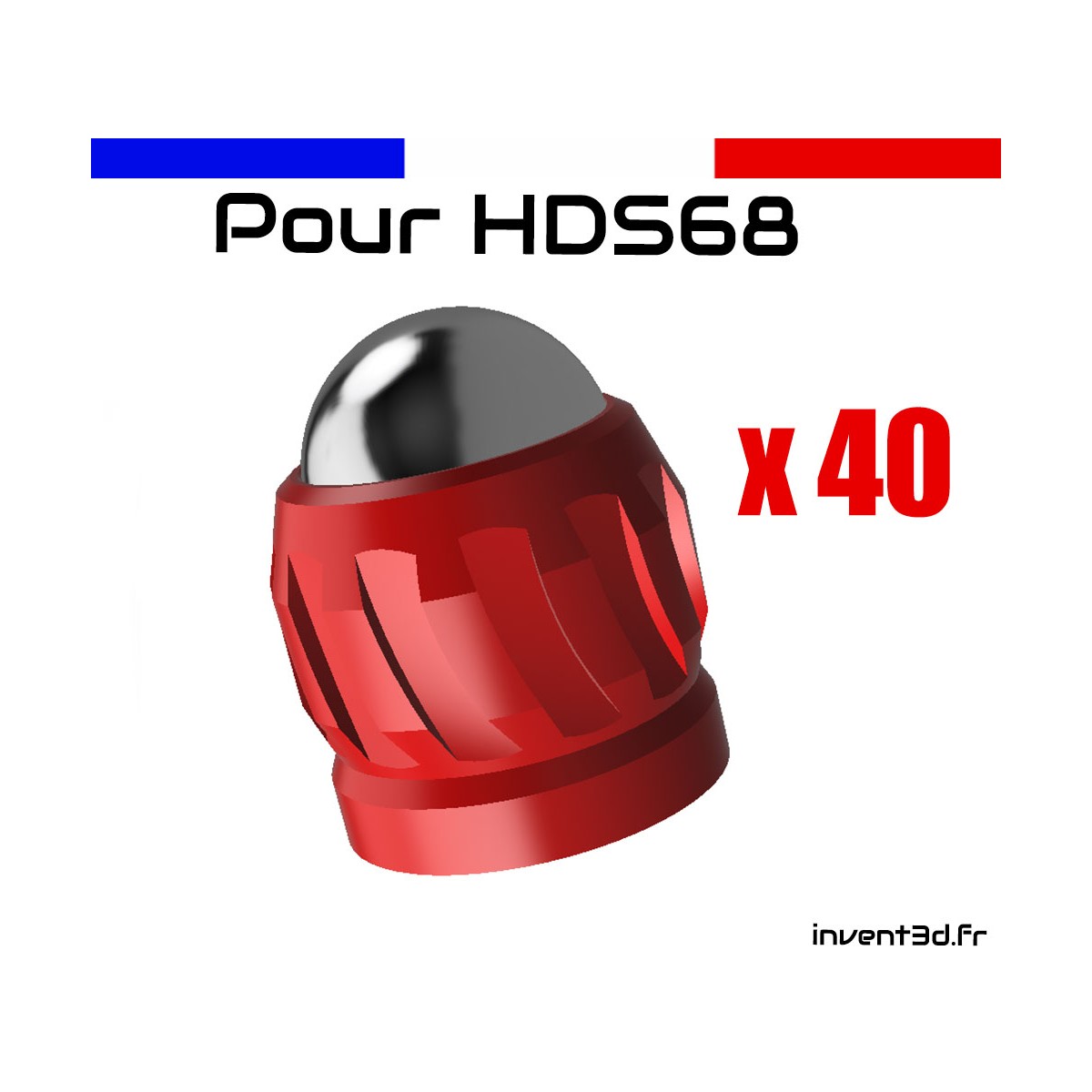 40 slugs billes 12mm acier Calibre .68 pour HDS68 T4E Umarex - Rouge