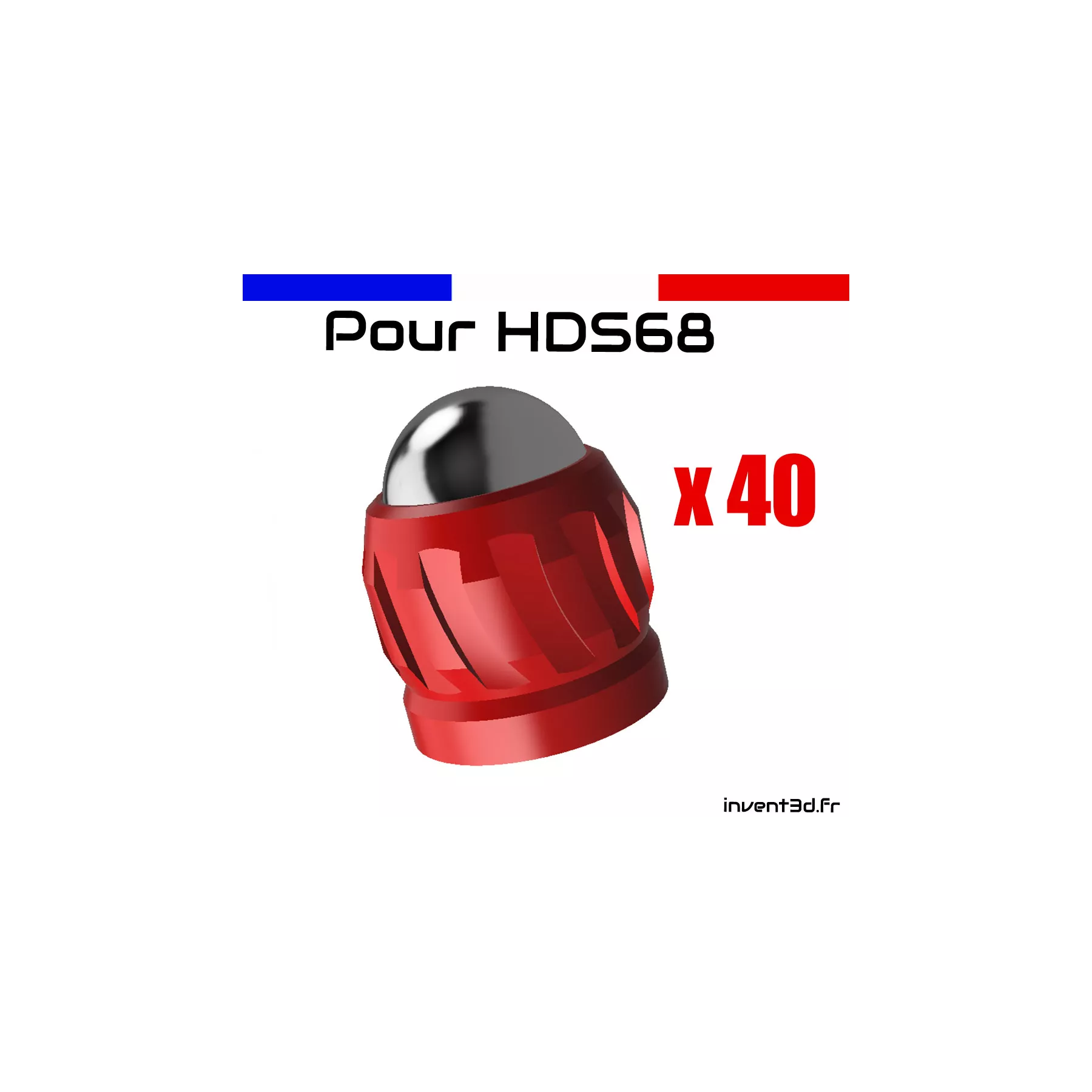 40 slugs billes 12mm acier Calibre .68 pour HDS68 T4E Umarex - Rouge