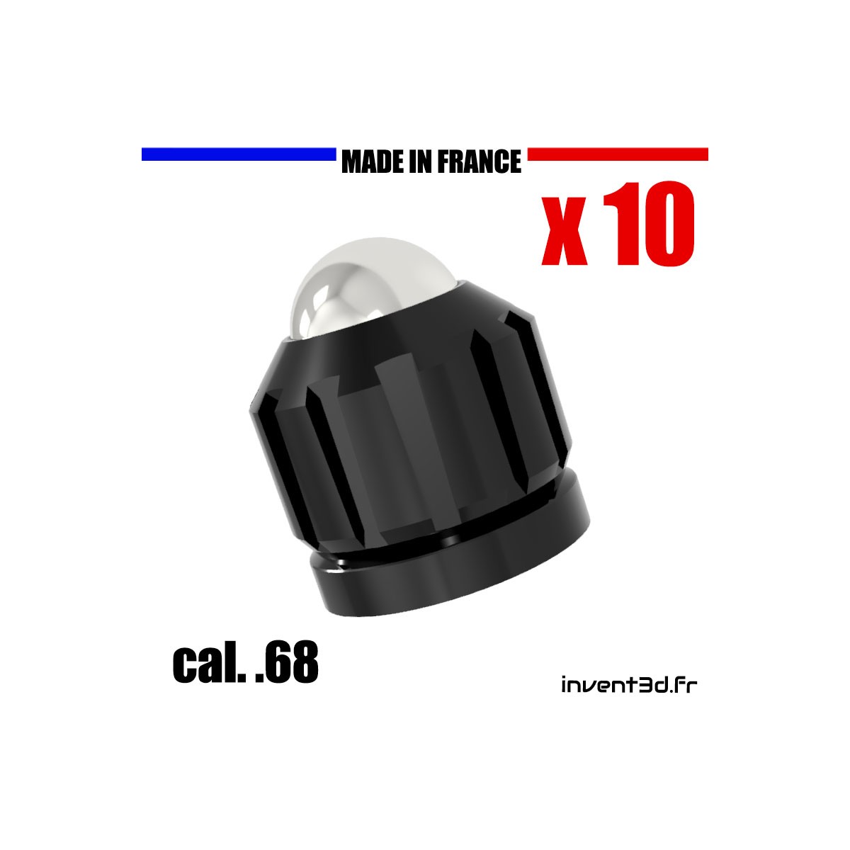 10 Slugs billes 10mm Calibre .68 pour HDS68 T4E de Umarex - Noir