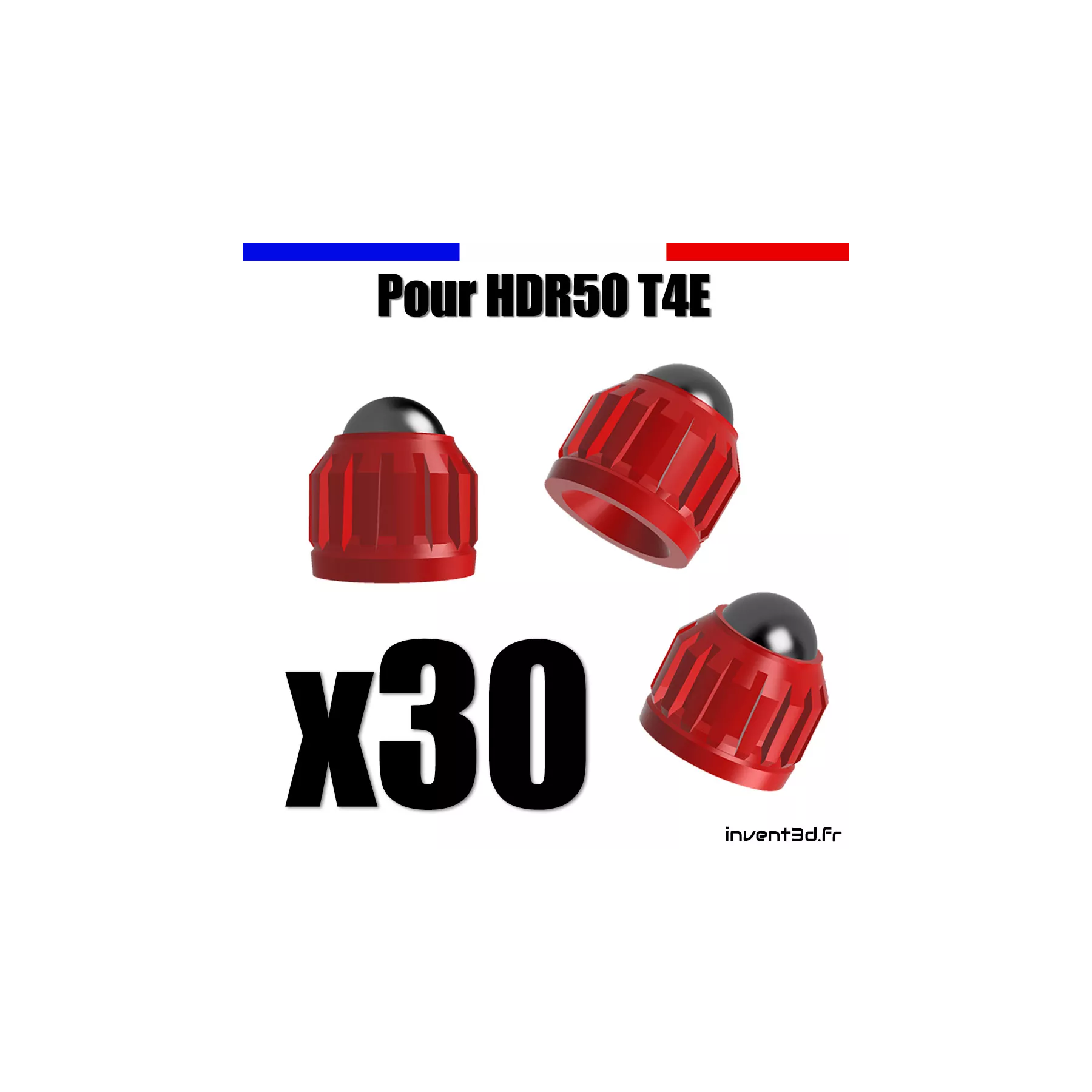 Lot de 30 Slugs pour T4E HDR50 cal.50 bille 8mm poids 2,7g - Rouge
