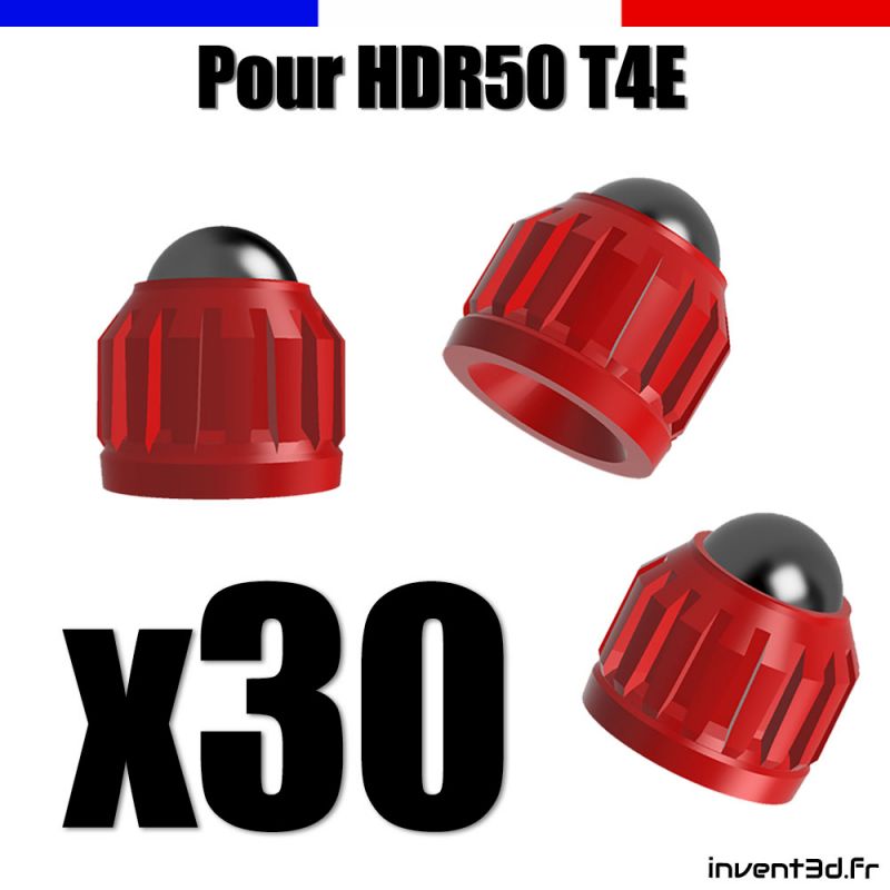 Lot de 30 Slugs pour T4E HDR50 cal.50 bille 8mm poids 2,7g - Rouge